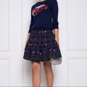 Kenzo & h&m pleated silk circle skirt